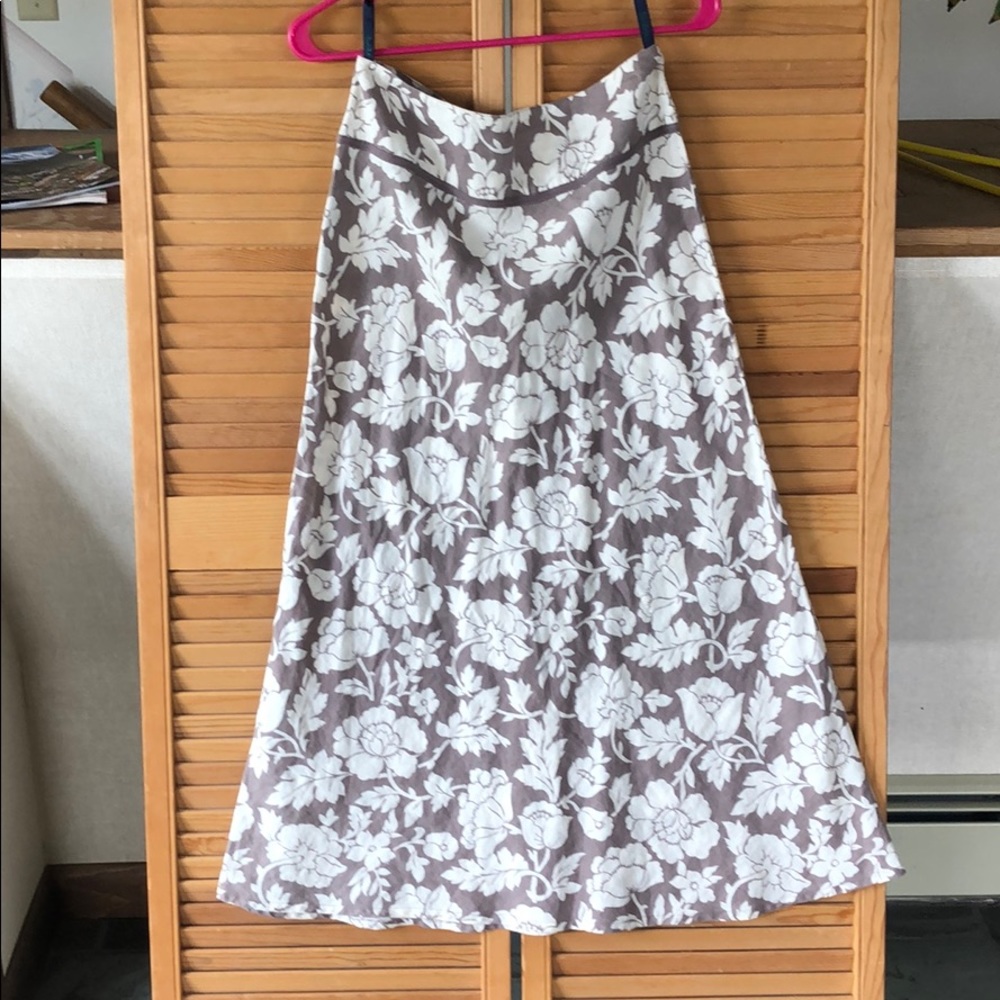 Linen midi skirt